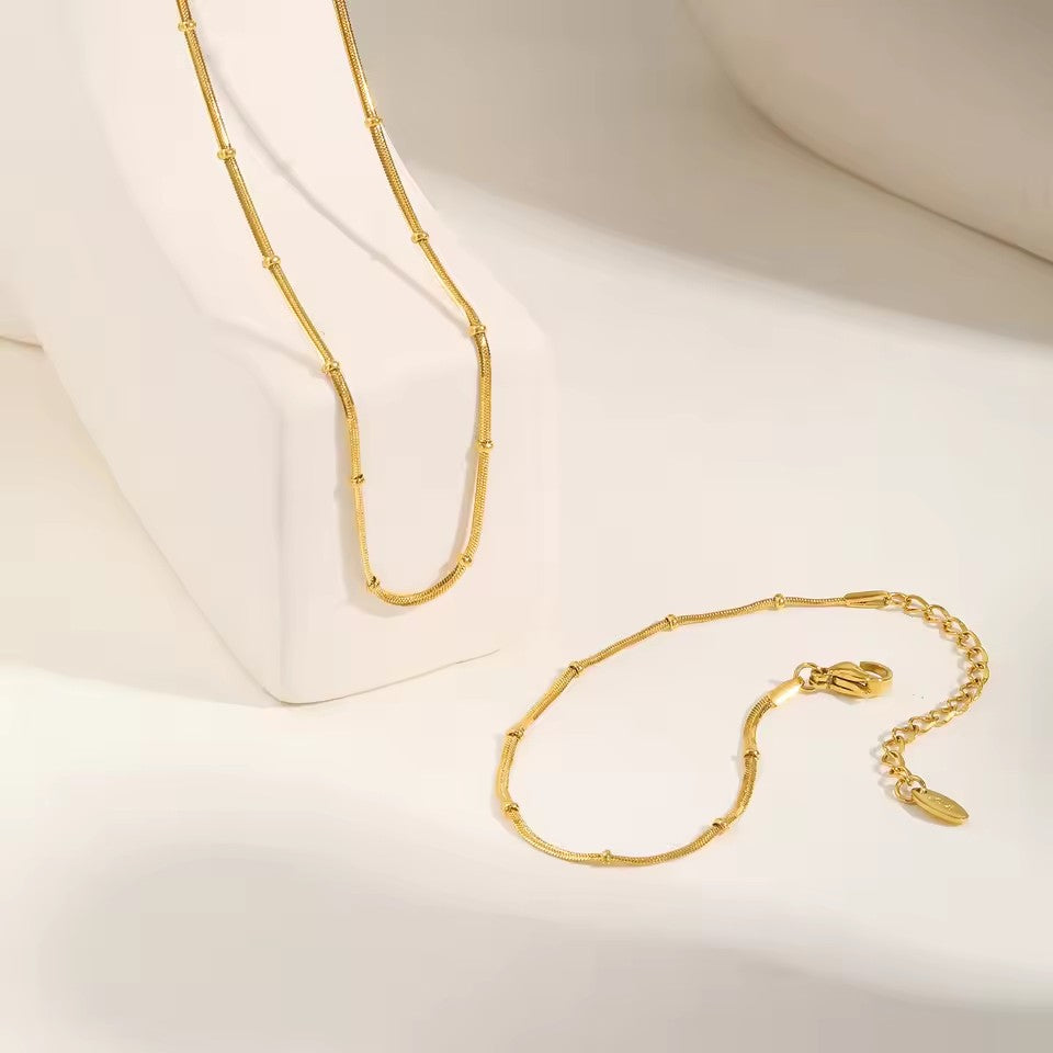 Stainless Steel Snake Ball Bead Chain Bracelet