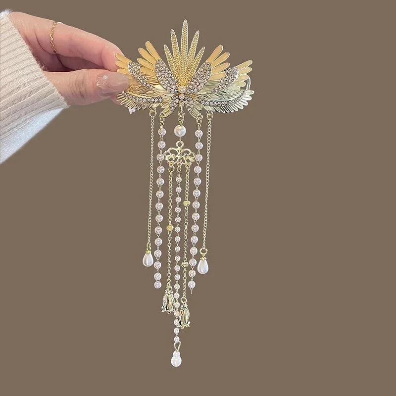 New Chinese Style Palace Phoenix Crown Tassel Alloy Hair Accessories