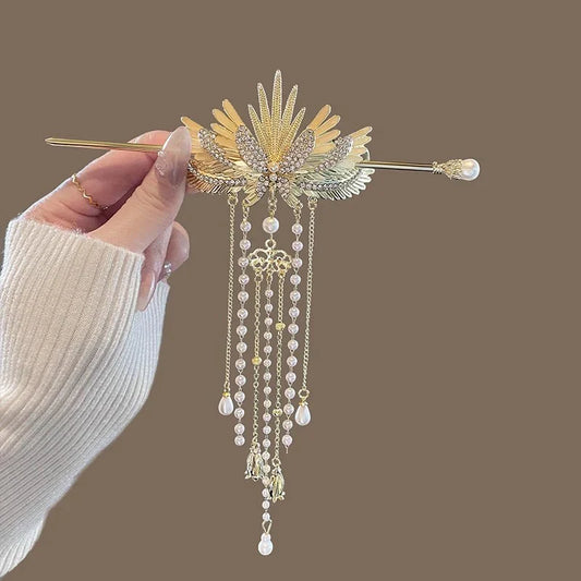 New Chinese Style Palace Phoenix Crown Tassel Alloy Hair Accessories